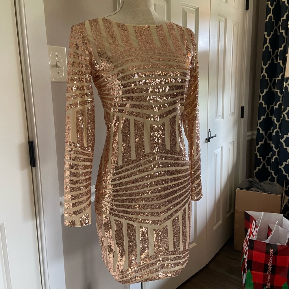 Gold sequence dress
